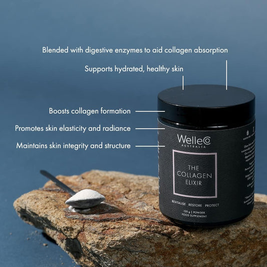 WelleCo The Collagen Elixir label close-up
