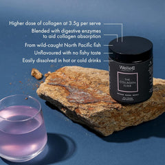 Unflavored collagen elixir powder in jar