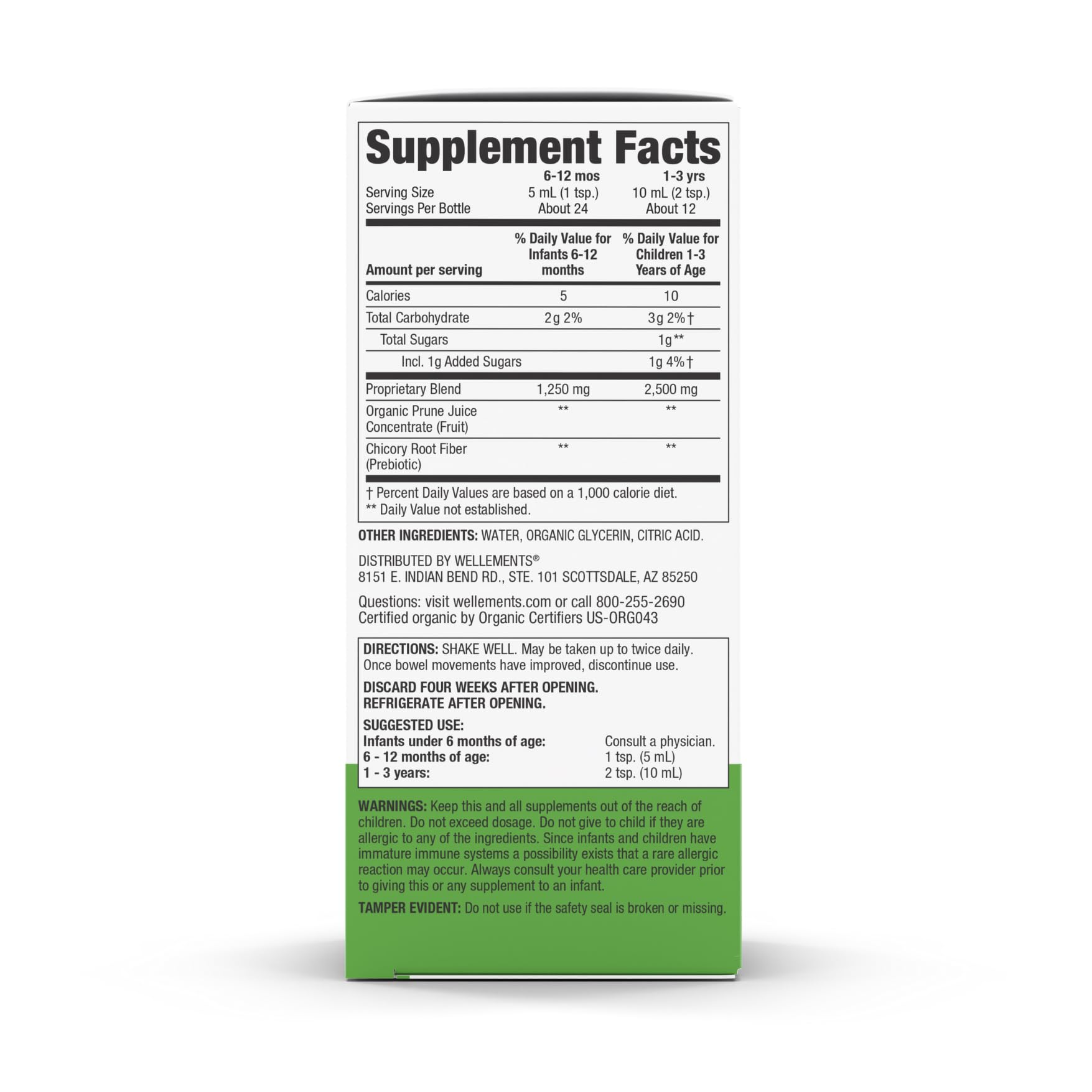 Wellements product label indicating 6 months and older suitability