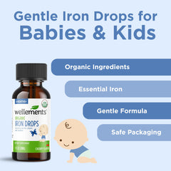 USDA Organic label on Wellements Iron Drops