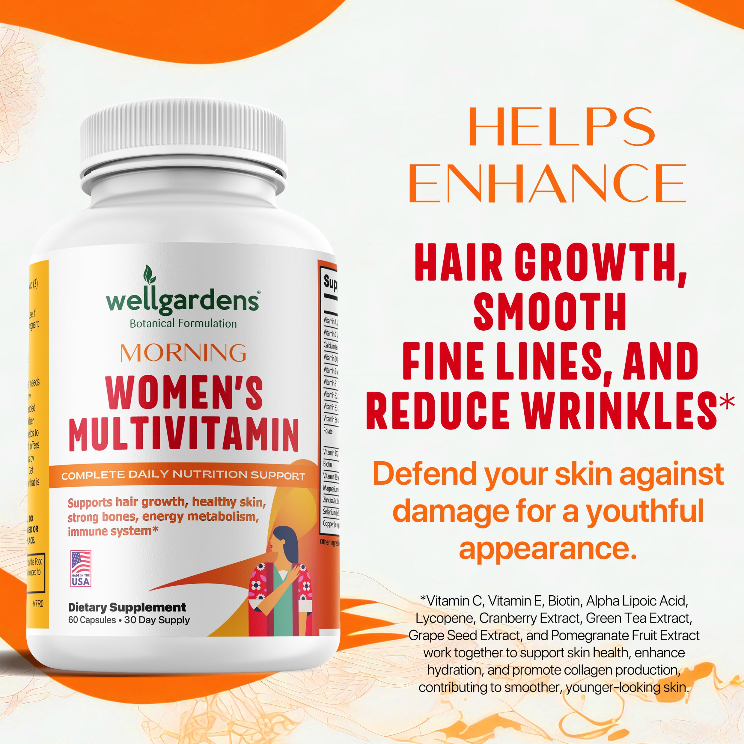 Daily multivitamin blend with biotin, zinc and vitamin C