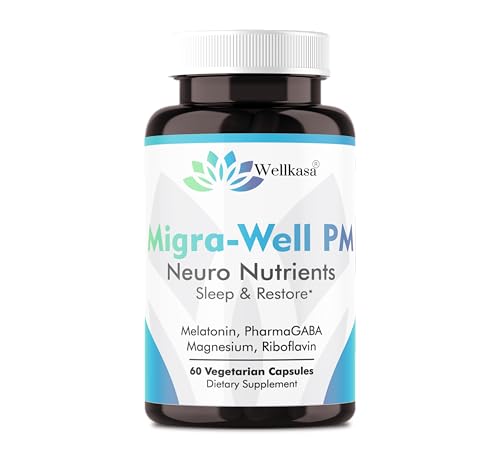 Wellkasa Migra-Well PM bottle and capsules on white background