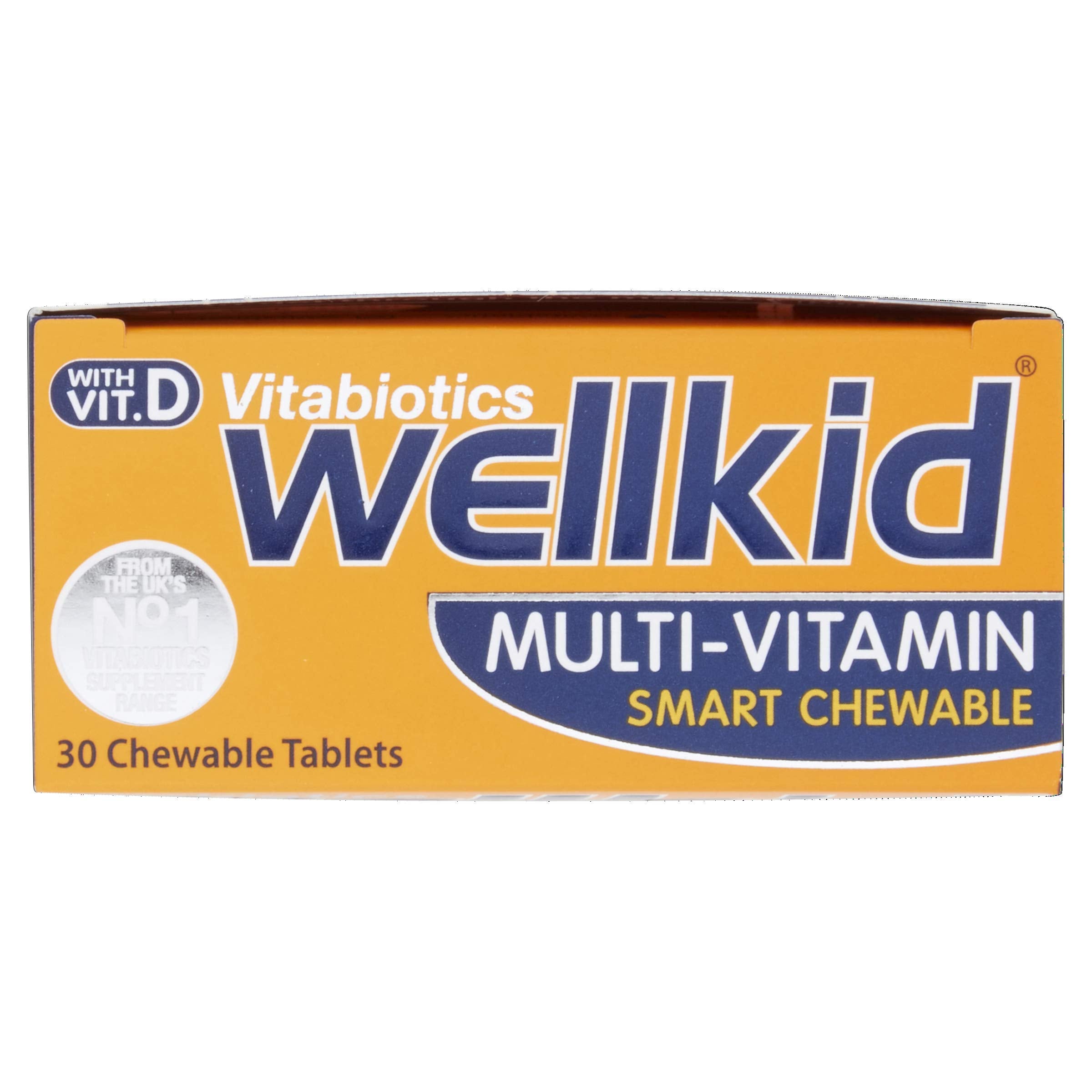 Wellkid Chewable Tablets packaging and bottle on display