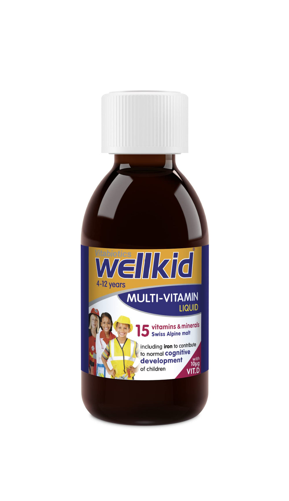 Wellkid liquid vitamin bottle with dropper