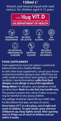 Close-up of Wellkid label showing vitamins information
