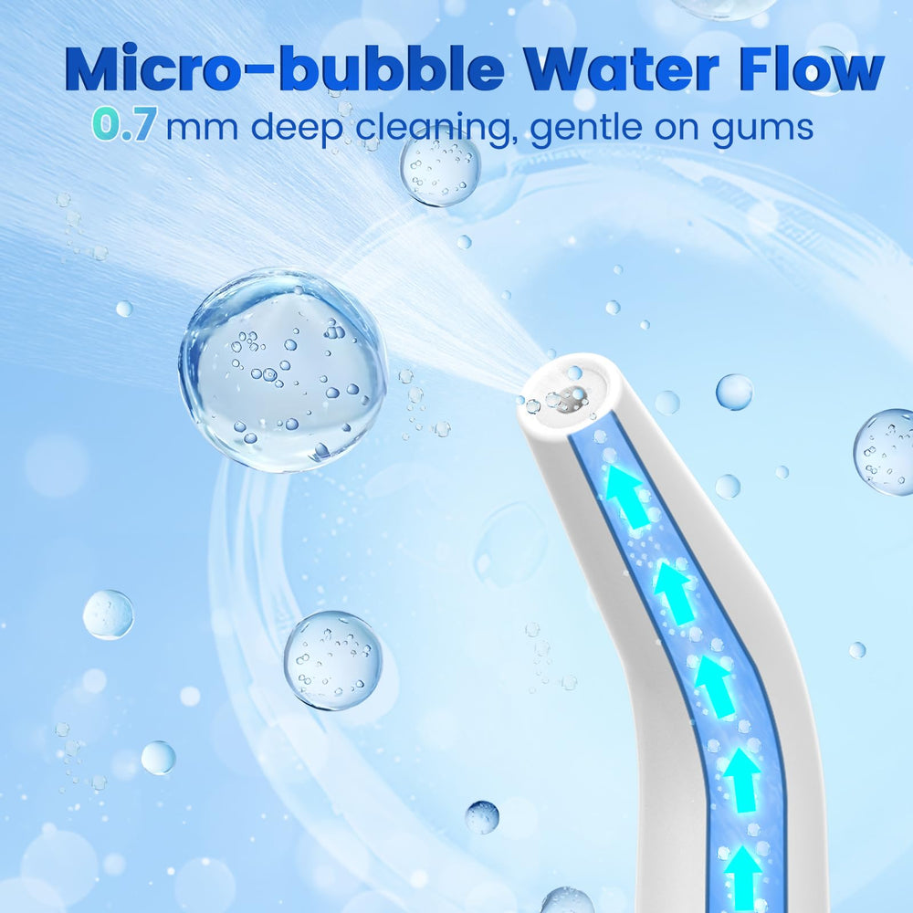 Close-up of precision nozzle on WellLeo Water Flosser
