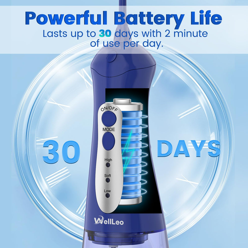 Rechargeable 2000mAh battery shown beside the device