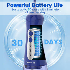 Rechargeable 2000mAh battery shown beside the device