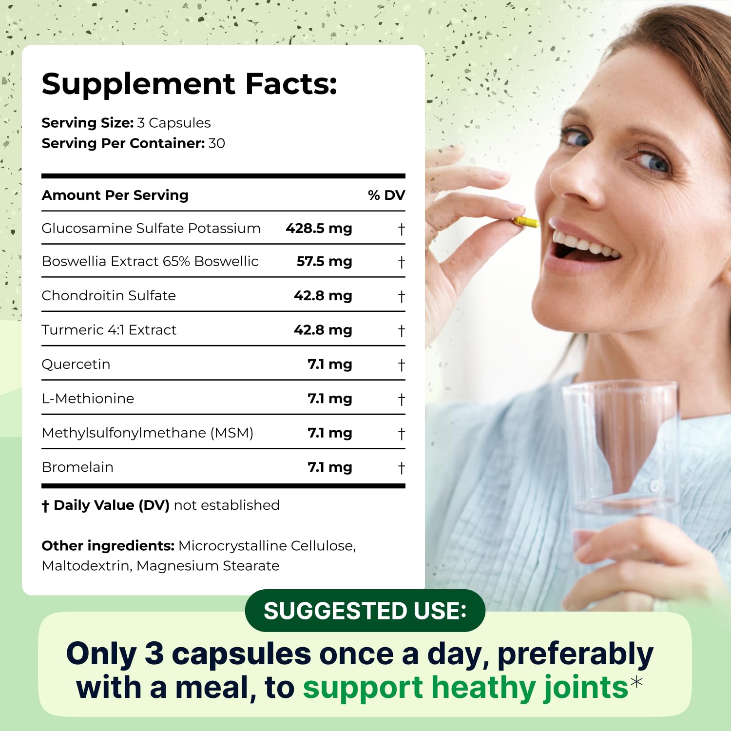Quercetin, L-Methionine and Bromelain included in formula