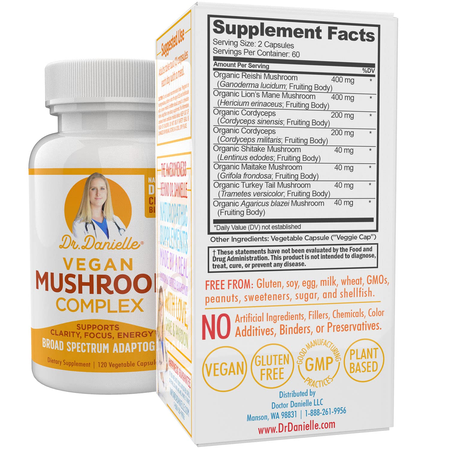 Wellness and stress relief with organic mushroom complex capsules