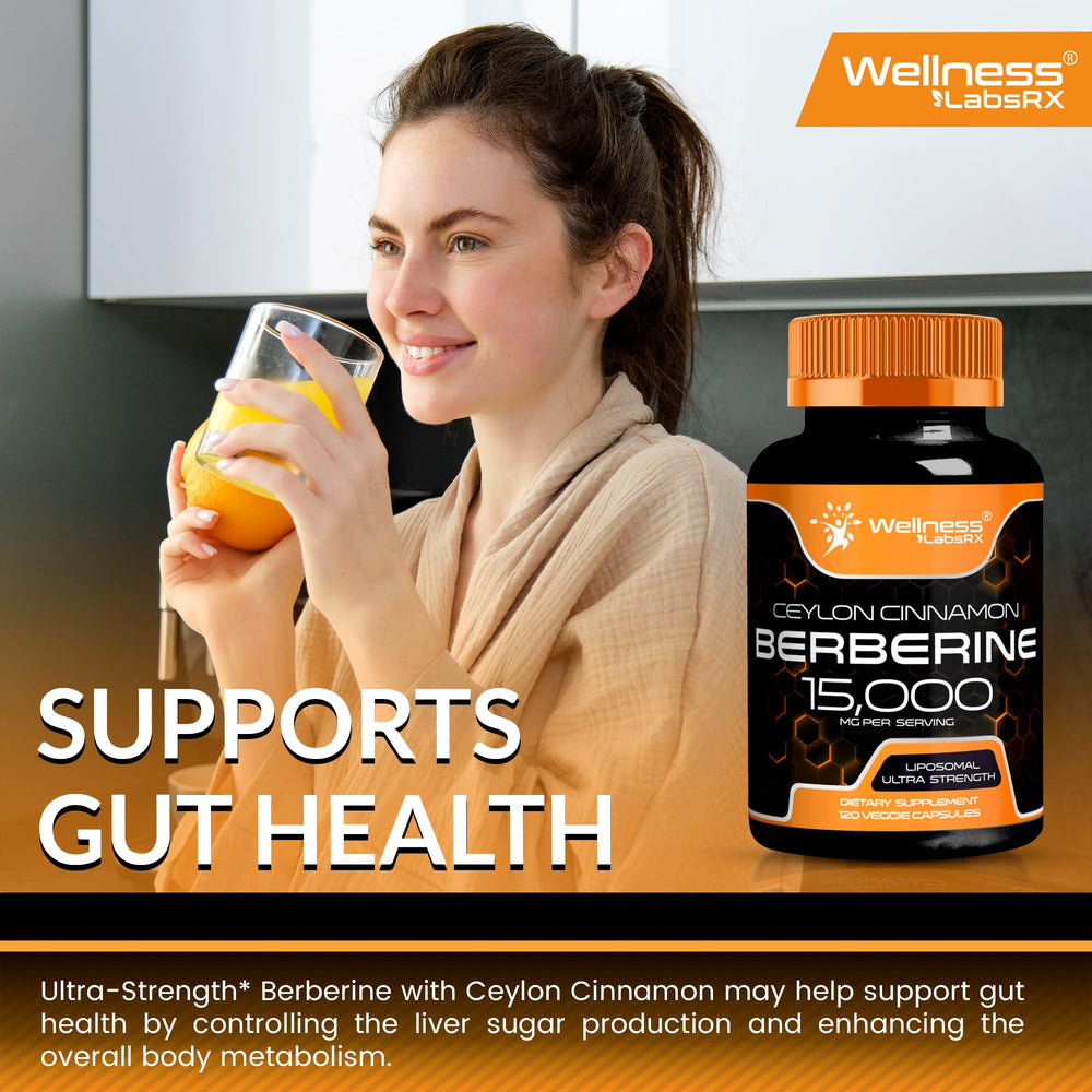 WELLNESS LABSRX bottle staged with cinnamon sticks and ACV for ingredient context