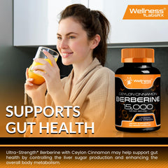 WELLNESS LABSRX bottle staged with cinnamon sticks and ACV for ingredient context