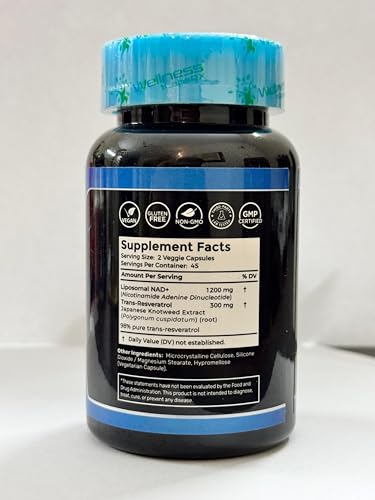Wellness LabsRx liposomal NAD+ bottle packaging on display for daily use