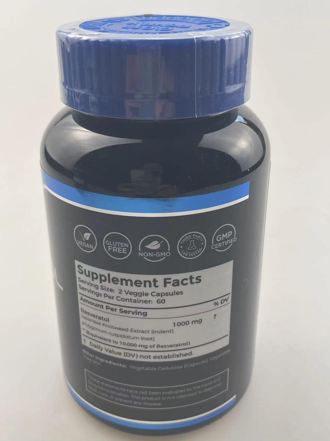 Two bottles of 240-count Resveratrol capsules in Pack of 2