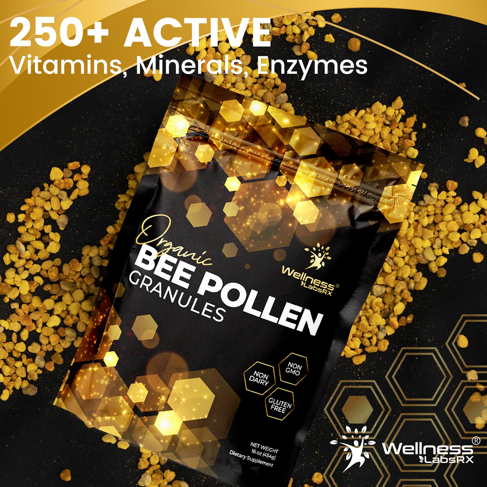 WELLNESS LABSRX USA-made bee pollen with GMP-certified quality.