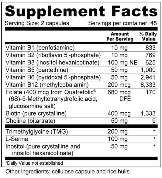 Product label for Wellness Resources Super Coenzyme B Complex 90 capsules