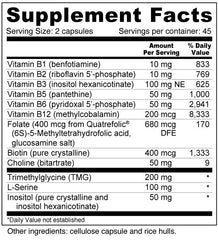Product label for Wellness Resources Super Coenzyme B Complex 90 capsules