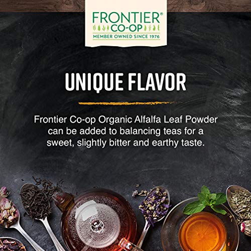 Alfalfa leaf powder added to wellness tea blends