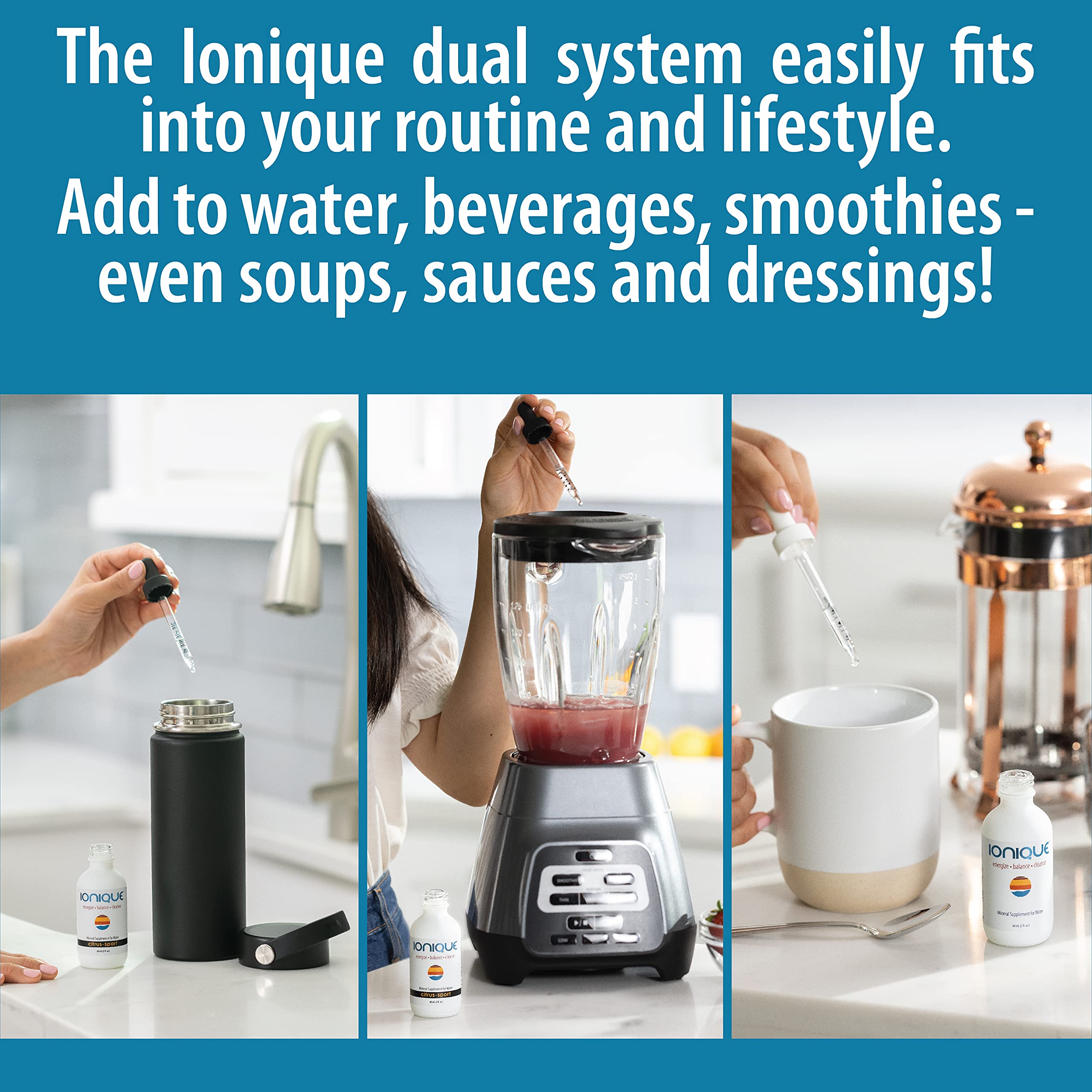 Wellness concept with Ionique hydration system in daily use