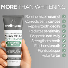 Close-up texture of charcoal toothpaste