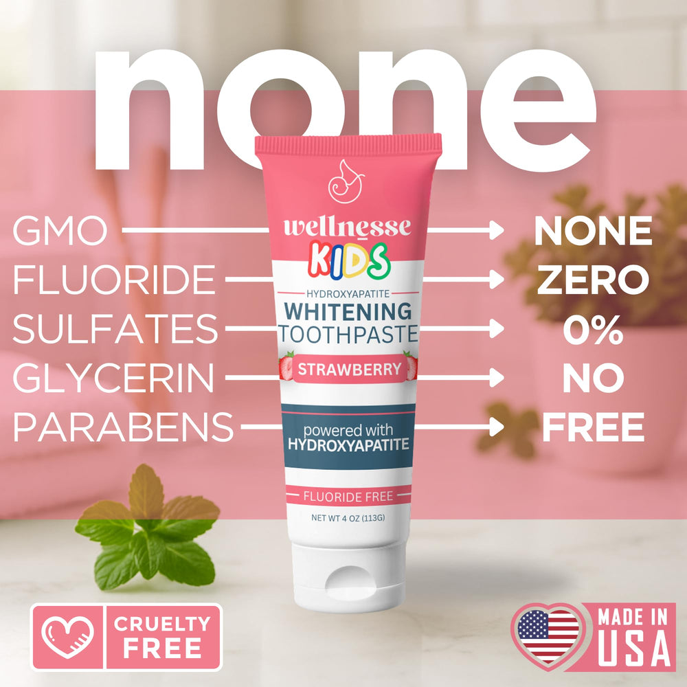 Strawberry-flavored toothpaste with kid-friendly design and breath freshening theme