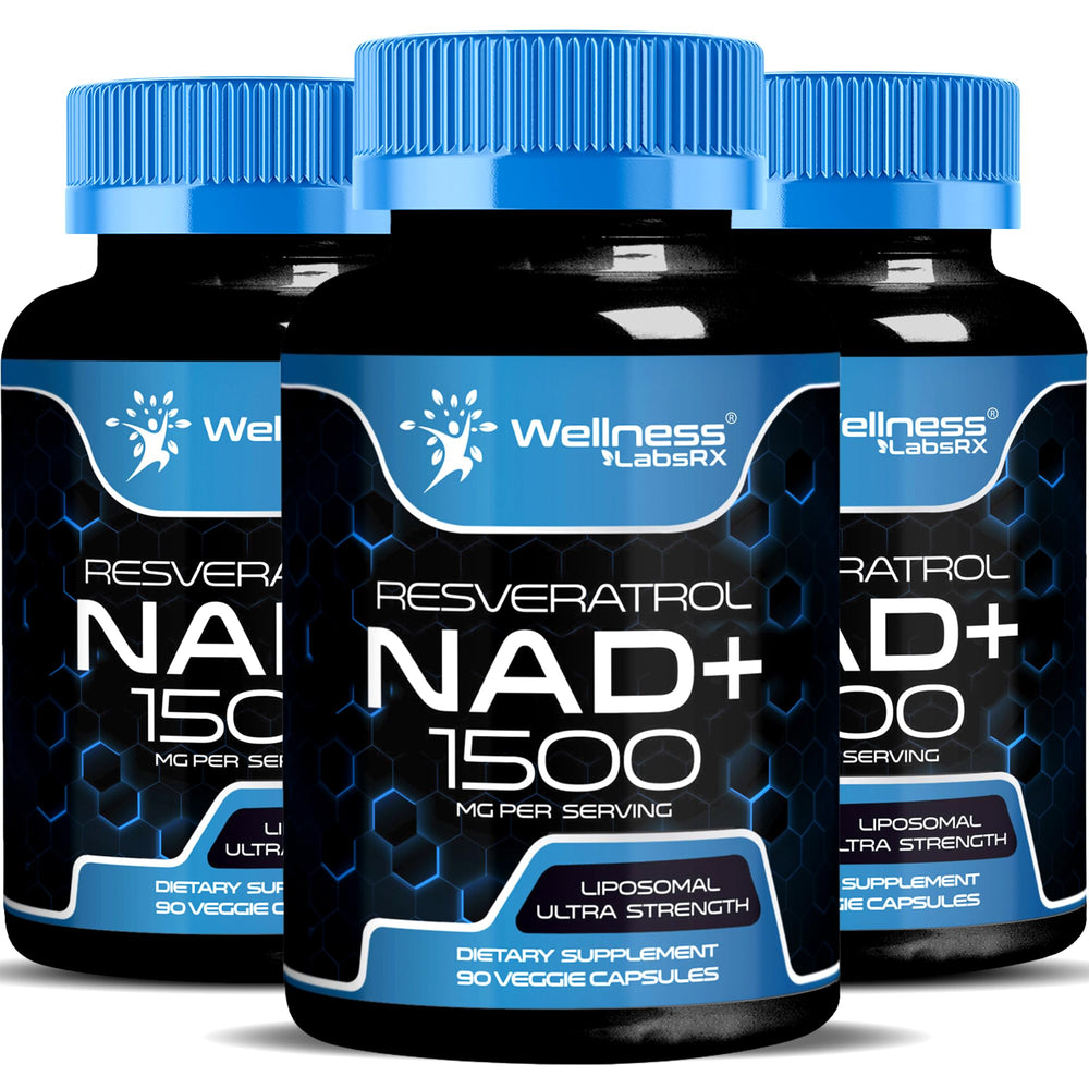 WellnessLabsRx NAD Supplement bottle - 1500mg liposomal NAD+ with resveratrol