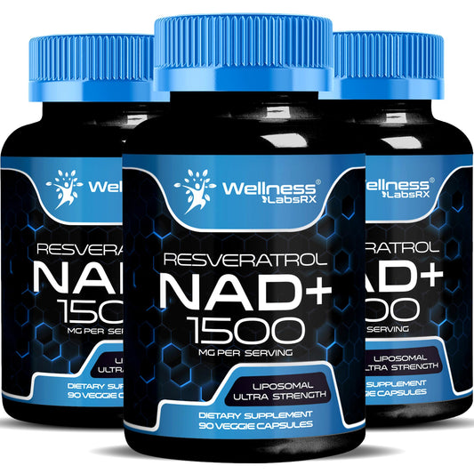 WellnessLabsRx NAD Supplement bottle - 1500mg liposomal NAD+ with resveratrol
