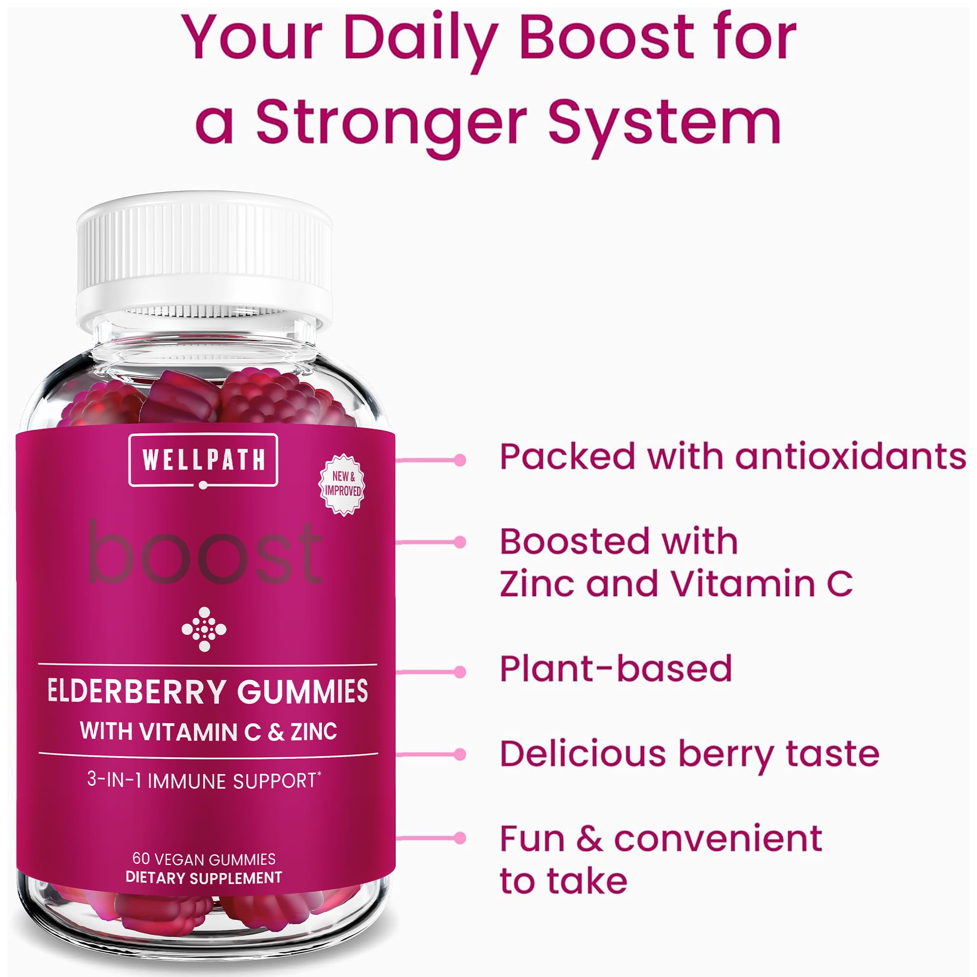 Daily dosage of two gummies for immune support