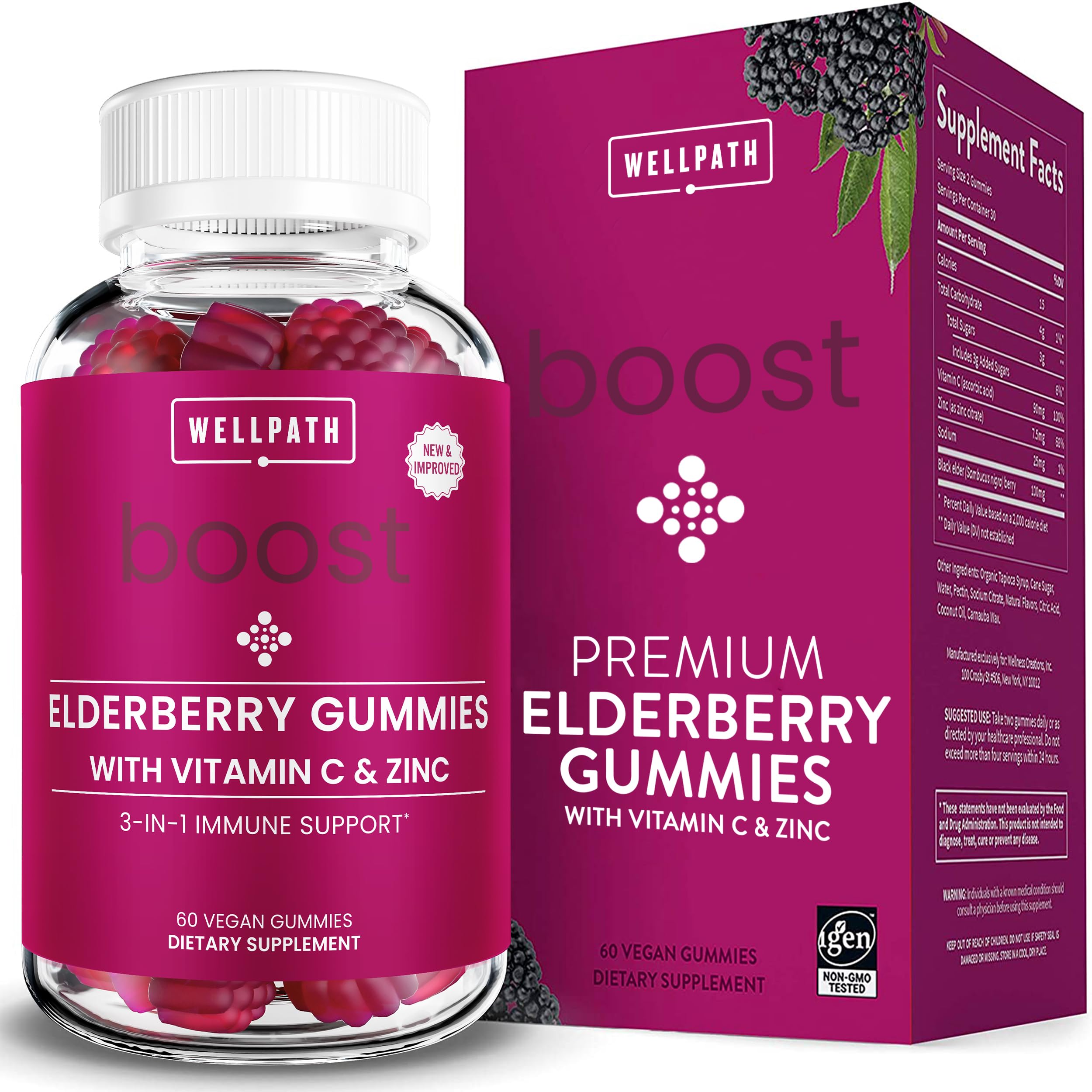 Wellpath Innovators WellPath Boost Elderberry Gummies with Zinc & Vitamin C | Immune ...