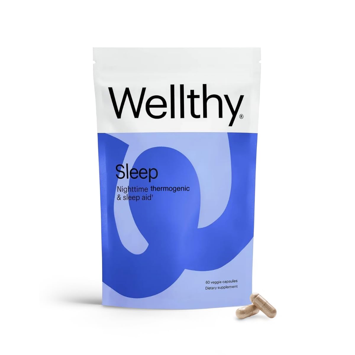 Wellthy Night Time Thermogenic bottle on a white background
