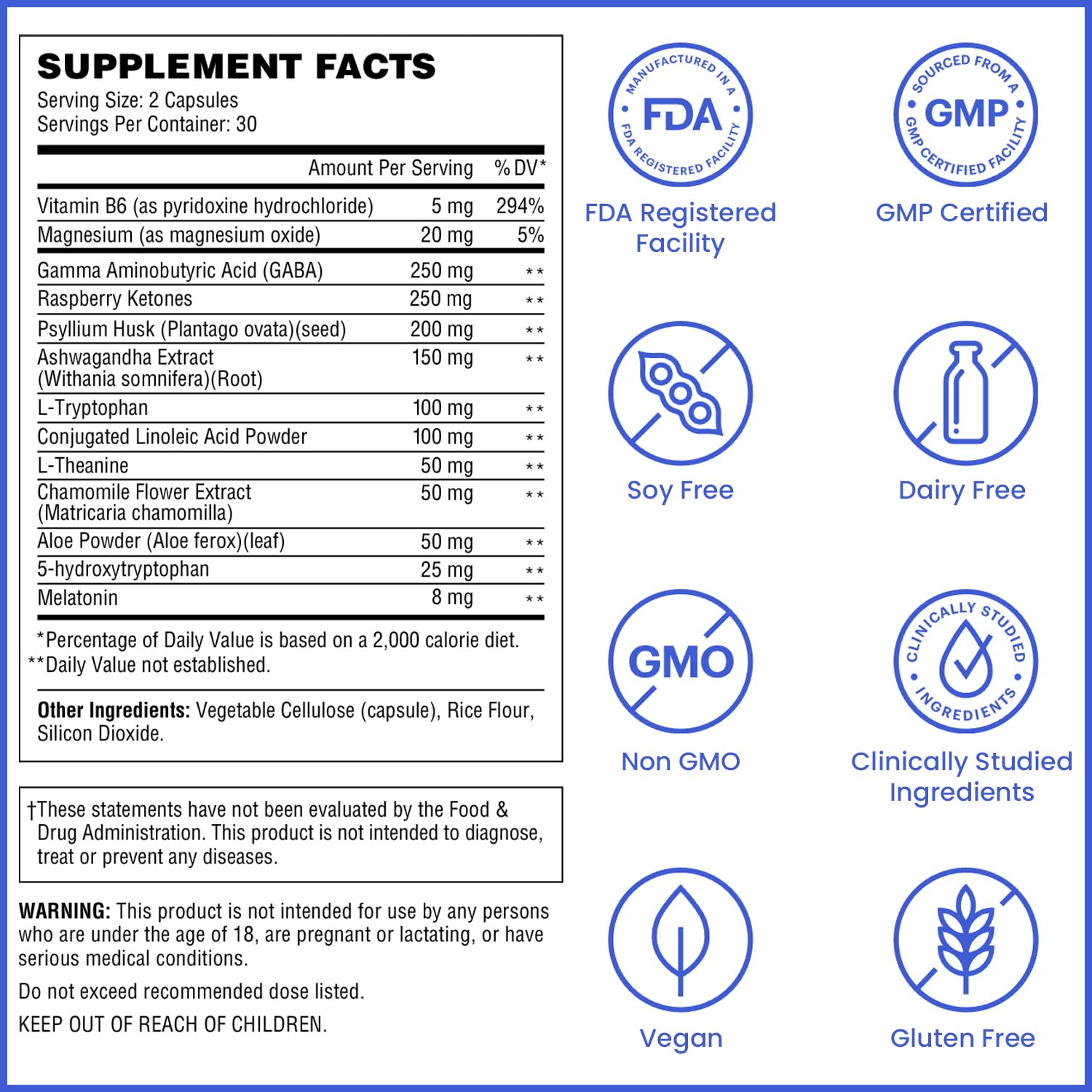 Capsules close-up showing natural ingredients such as ashwagandha and raspberry ketones