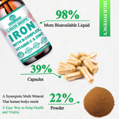 Label shows chelated iron and B-vitamins