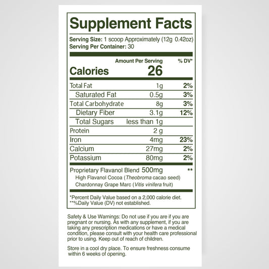 Close-up of WellVine blend ingredients and cocoa flavanols