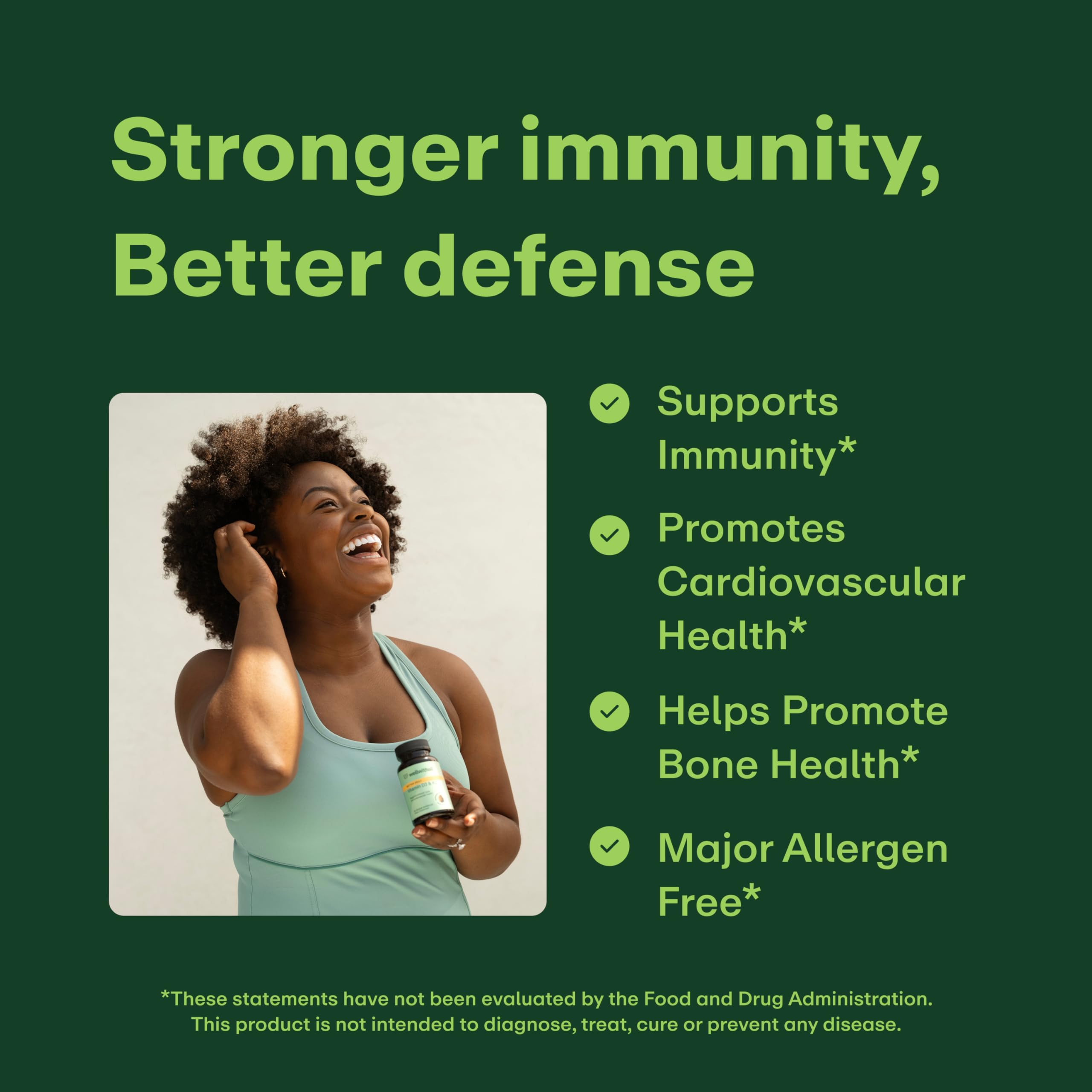 Veggie capsules of WellWithAll Vitamin D3 + K2