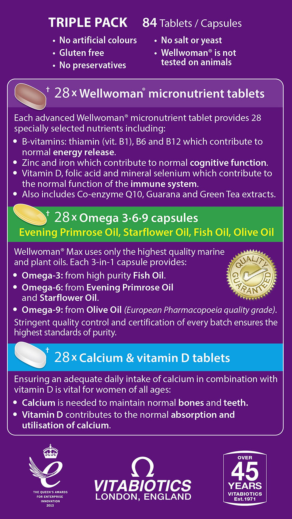 Wellwoman Max capsules and omega-3-6-9 capsules