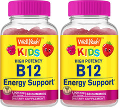 WellYeah Vitamin B12 Gummies for Kids berry flavor bottle