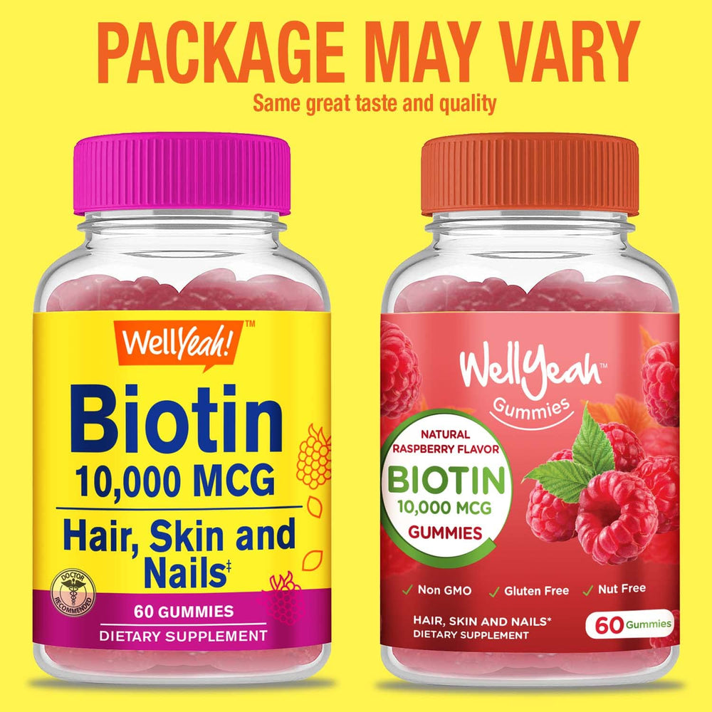 WellYeah Biotin 10000 mcg Gummies Berry bottle side view