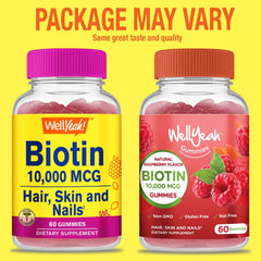WellYeah Biotin 10000 mcg Gummies Berry bottle side view