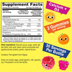 WellYeah Calcium D3 kids gummies package label