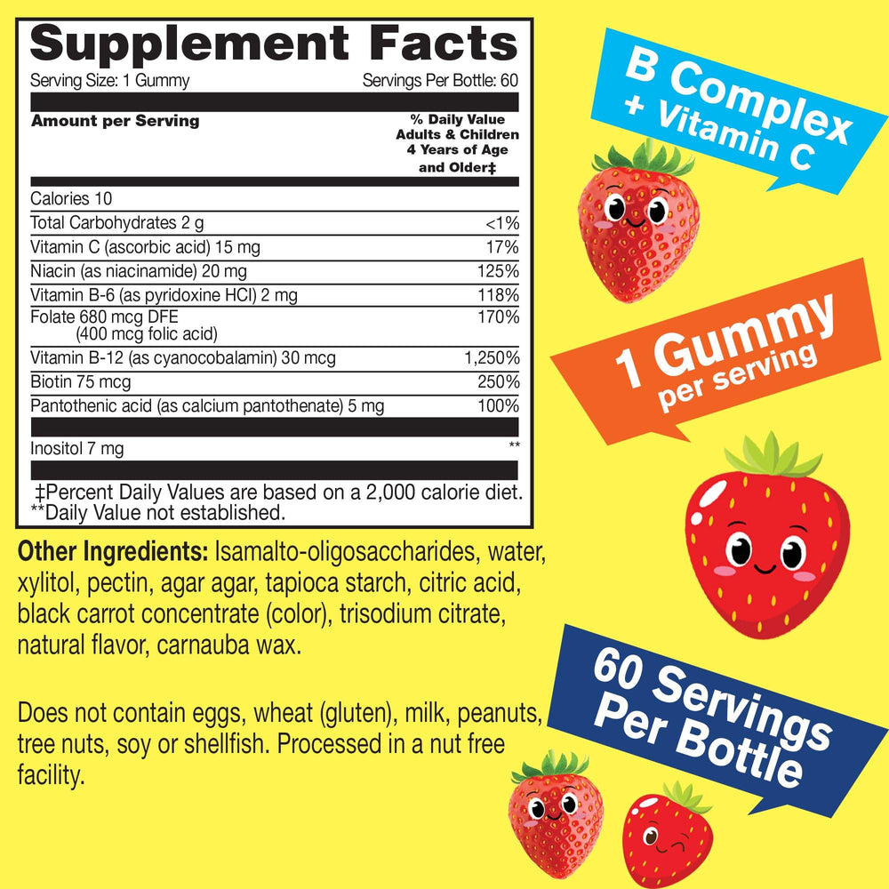 Two-pack WellYeah Kids B Complex Gummies with strawberry flavor