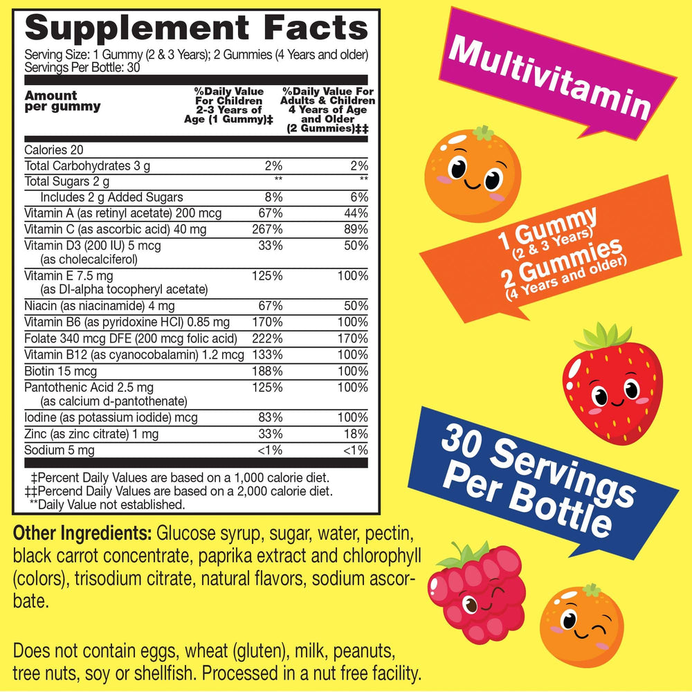 Close-up of the product label highlighting vitamins and minerals