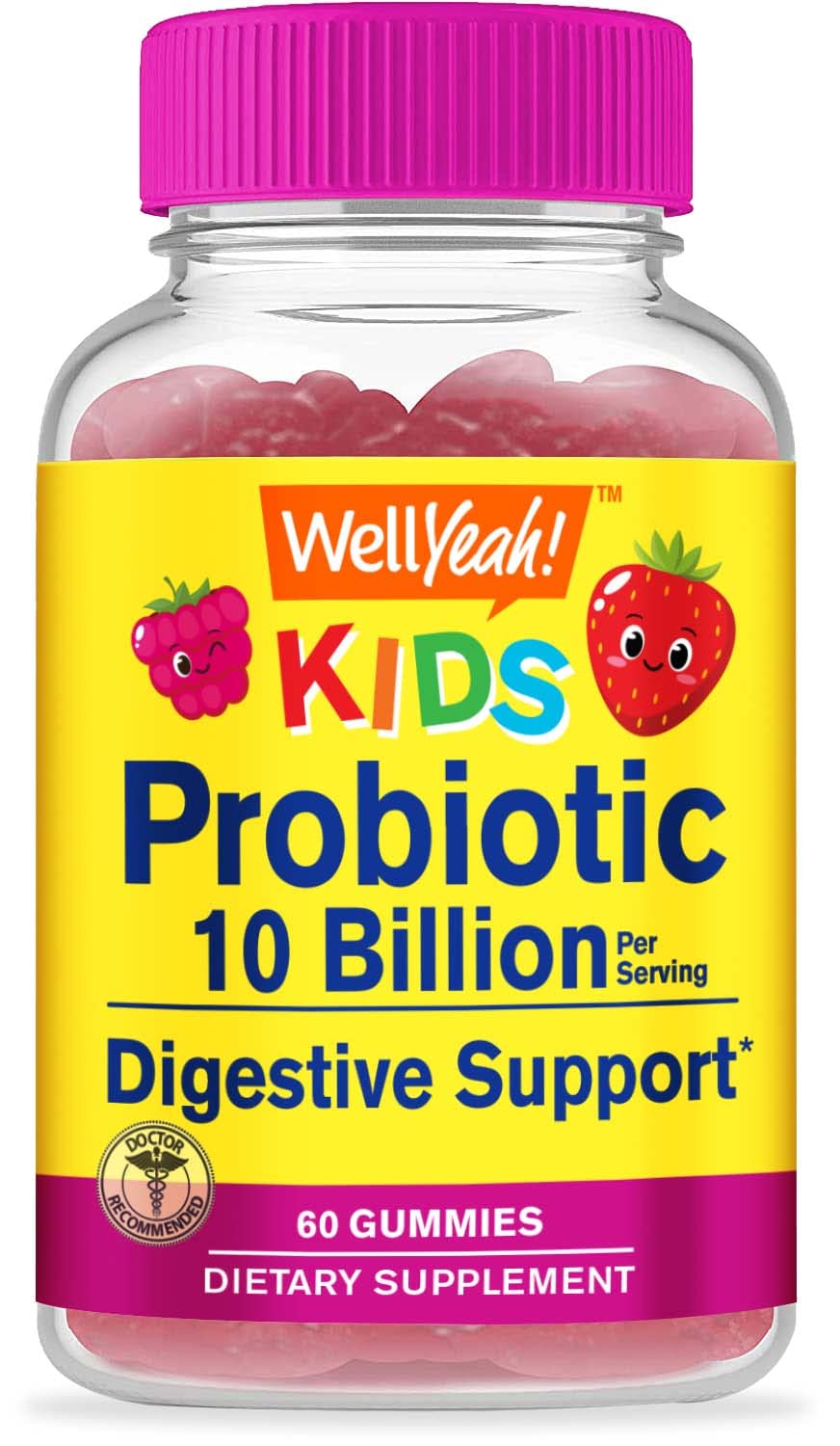 WellYeah Kids Probiotics Berry Gummies bottle front