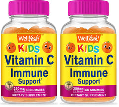 Bottle of WellYeah Kids Vitamin C Gummies (250mg), 60 Gummies, Pack of 2