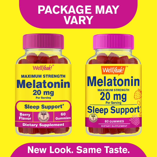 Berry flavored WellYeah Melatonin Gummies packaging