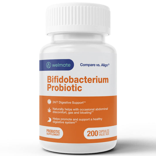 WELMATE Bifidobacterium probiotic bottle with 200-count label