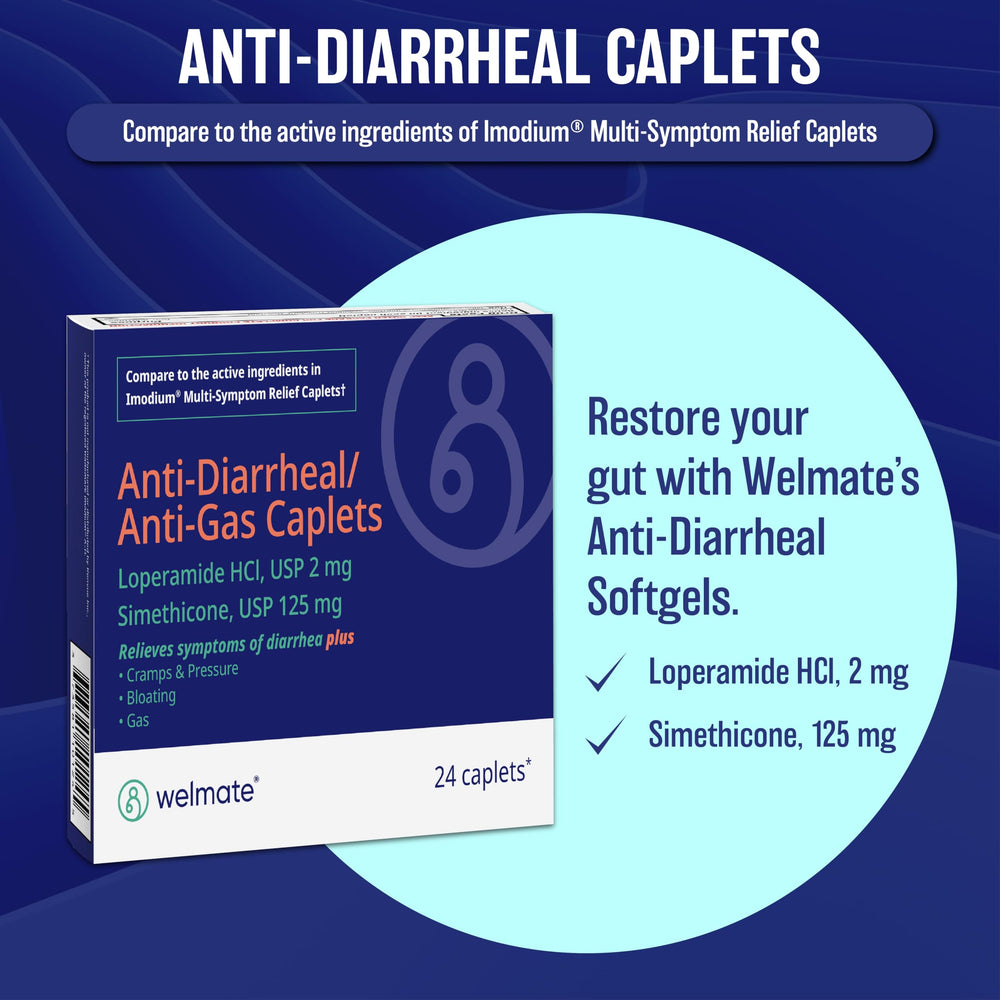 WELMATE caplets dosage chart shows proper dosing guidance.