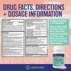 Close-up of WelMate 60mg tablet highlighting fast-acting relief