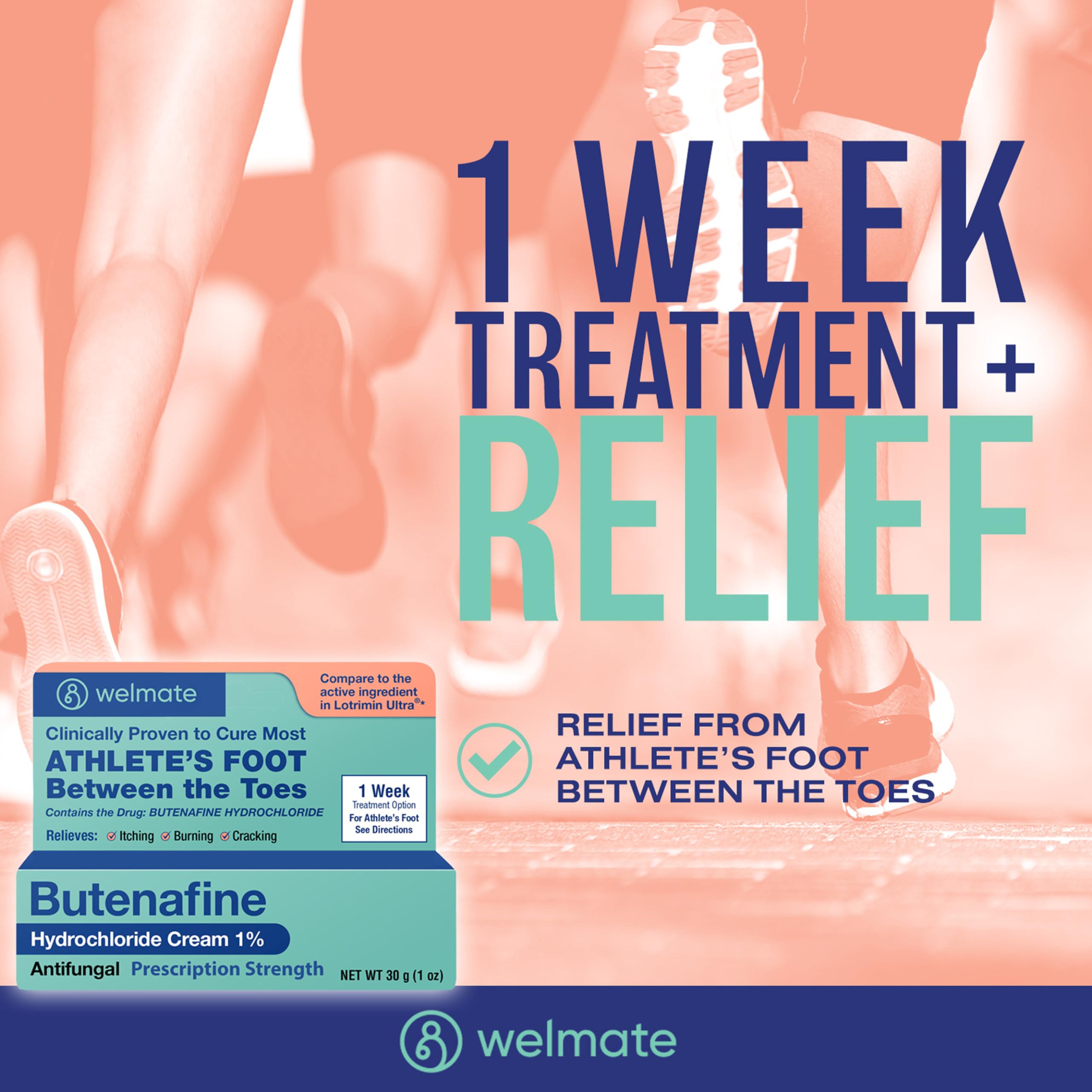 WELMATE foot-relief closeup demonstrates greaseless relief on affected area.