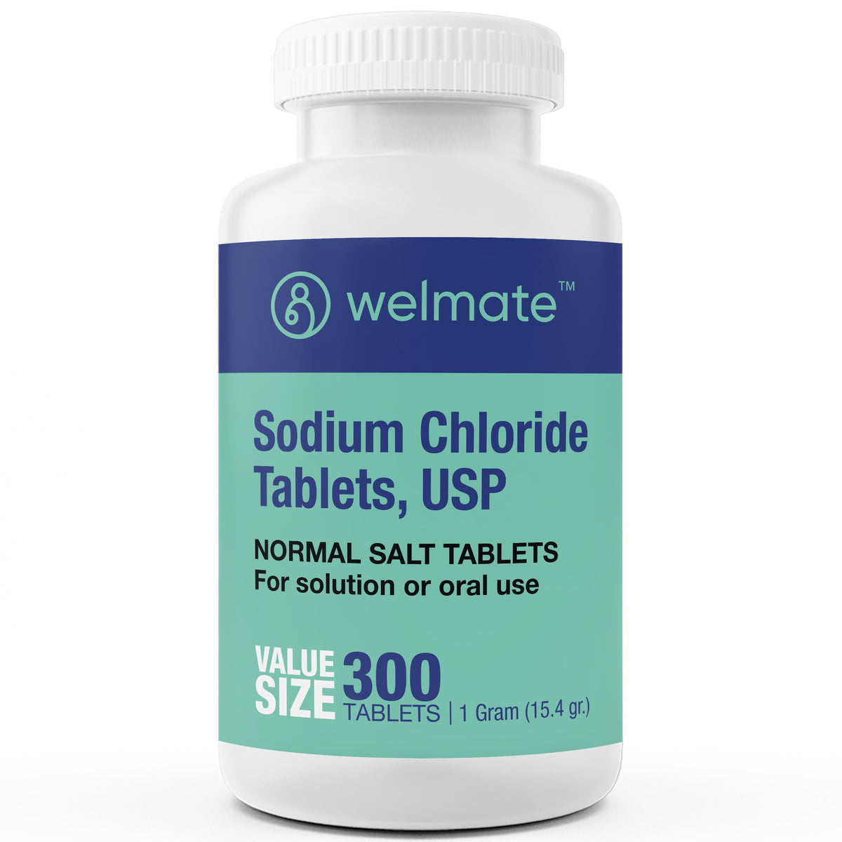 WELMATE Sodium Chloride Tablets 1000 mg each - 300 count bottle