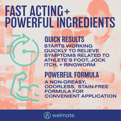 WELMATE toenail-area closeup indicates nail fungus risk-reduction routine.